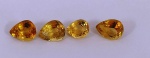 4 gemas de citrino lapidadas em gotas - 6,18 ct 