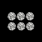 Precioso lote de Belíssimos Diamantes , composto por 06 unidades totalizando 0.030 cts , clássica lapidação brilhante medindo 0.90 x 0.90 mm cada .Excelente qualidade e clareza VS . oportunidade única para montar uma joia de qualidade . Origem Zimbábue .