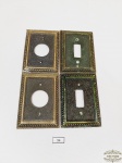 Lote 4 espelhos Interruptores e Tomada em Bronze. Medida: 11,5 cm x 8 cm