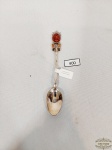 Colher  de cha para colecionador  pedra no cabo em Prata de Lei 925  Peso 10,6 gramas . Medida: 12,5 cm comprimento