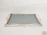 Bandeja Retangular em Vidro e Prata 90 com alças. Medida: 45 cm x 28 cm