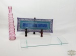 Lote 3 Peças em Vidro Vaso Floreira , Travessa Retangular e bandeja Retangular. Medida: Garrafa 30 cm , travessa porta rocambole 33 cm x 13 cm e bandeja 40 cm x 14 cm