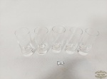 Jogo de 5 Copos Vodka em Cristal Liso. Medida: 9 cm x 3,5 cm