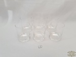Jogo de 6 Copos Whisky em Cristal Liso Translucido. Medida: 10 cm altura x 7,5 cm diametro.