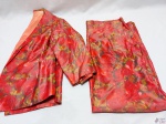 Conjunto feminino de terninho com vestido em cetim. Tamanho P. Medindo 40cm ombro à ombro.