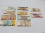 Lote de 10 cédulas nacionais diversas para colecionador. No estado.