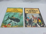 Lote de 2 quadrinhos "As aventuras de Tintim", sendo "Tintim O templo do sol" e "Tintim o tesouro de Rackham o terrível"
