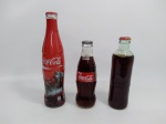 Lote de 3 Garrafas Coca-Cola, lacradas, no estado