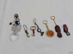 Lote de 7 chaveiros diversos.
