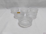 Jogo de 6 cumbucas bowl em cristal ricamente lapidado. Medindo 12cm de diâmetro x 4cm de altura.