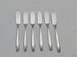 Jogo de 6 facas de peixe em prata 90 Eberle, modelo 1215. Medindo 20cm de comprimento.