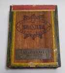 Antiga caixa em madeira, de 20 cigarrilhas de luxo, marca Brasilva- Eloy da Silva. Medida: 13x 10x2,5cm.