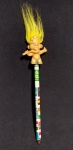 Antiga e Rara Ponteira representando TROLL  e Lápis Faber Castel - Em borracha rígida - Medida  do Troll: 10,5 cm de altura. Medida do lápis: 14 cm de comprimento. Item para colecionador.