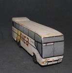Lindo Ônibus todo confeccionado em Madeira pintado a mão - Representando A empresa de ônibus Super Unica Executivo -Rio Petrópolis - Rodas giram Medida: 22,5 x 8 x 6 cm.