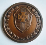 Antiga medalha comemorativa aos 50 Anos - Da CBS - Confederação Brasileira de Desportos - 1914-1964 - Atual CBF - Bronze - Casa da Moeda do Brasil - G Lorca - Medida: 50 mm de diâmetro.