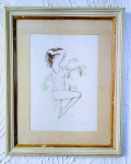 Artista Plástico Eduardo Lima - Raro quadro Litografia 86/100 - Obra: ''Vinha'' - Moldura em madeira com proteção de vidro e Paspatur - datado: 24/08/1983 -  Medida total: 56 ,5 x 45,5 - Medida da Obra: 38 x 27 cm.