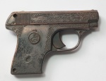 Antigo e lindo Isqueiro Longsheng - Em metal cobreado, no formato de pistola -  Gatilho com pressão funcionando - Importado - Sem gás e sem centelha - Medida: 10 x 6,5 cm.