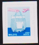 Brasil - Selo regular Malote sem carimbo autocolante, com variedade de impressão. Apenas impresso a cor azul! Raro!