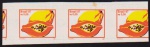 Brasil - Selo regular Mamão em trinca horizontal com variedade de grande erro do corte dos selos! Peça rara e muito vistosa!