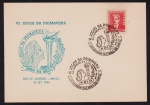 Brasil 1954 - Cartão comemorativo dos Jogos da Primavera com selo e carimbo comemorativo!