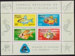 Brasil 1969 - Aquariofilia, bloco emitido sem goma e sem carimbo!
