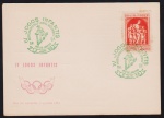 Brasil 1954 - Cartão com selo e carimbo comemorativo em verde alusivo aos IV Jogos Infantis!