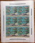 1976 - Nº C-939/44. Peixes de água doce em folha completa com 36 selos sem carimbo, mint!