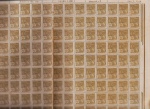 Brasil 1941 - Selo Vovó 300 réis, filigrana (CRUZ DE CRISTO), em folha completa de 150 selos sem carimbo com goma e todas s margens! Valor de catálogo em R$ 3.000,00!