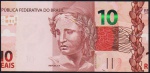 Brasil 2018 - Cédula no valor de 10 reais com CORTE ERRADO! Cédula anômala em estado flor de estampa!