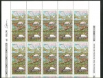 Brasil 1984 - Pantanal Matogrossense em folha completa de 44 selos sem carimbo e com goma! Folha difícil!