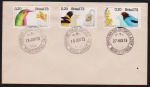 Brasil 1973 - Aves, envelope, não oficial, com série completa e carimbos de PD de Minas Gerias! Um furo de traça na base do envelope sem atingir os selos.