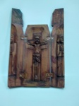 Escultura de Jesus Cristo em madeira, aberto, no estado, (20x20 cm)