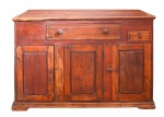 Antigo móvel de armarinho com abertura nos dois lados, em madeira nobre e rústica. Retirada na Barra. Possivelmente século XIX.  Medida: 1,45 x 56 x 96 cm