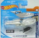 HOTWHEELS - Star Trek, USS Enterprise NCC-1701, modelo da série Hw Screen Time 6/10. Cor principal base preta, 9 cm.