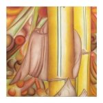 Antonio Henrique Amaral (1935-2015). Bambu amarelo. Óleo sobre tela.  Assinado, cid, verso e datado 1978. Pintado em Nova York e participou da Bienal   Latino Americana em novembro de 1978 no MAM. 127 x 127 cm.