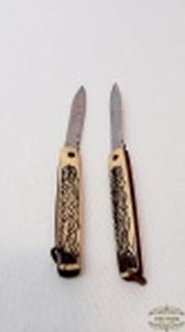 2 canivetes lamina em aço inox e cabo e resina.
