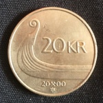 Moeda 20KR Harold V Norges Konge 28mm - no estado.