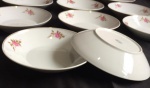 PORCELANA ANTIGA - Marca: Schmidt S. Catarina - conjunto de pratos de sopa - itens em ótimo estado - contém 11 (onze unidades). MEDEM: 4cm profundidade x 21cm diâmetro (cada prato). Acompanha uma tampa de proteção.