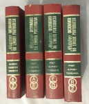 ANTIGA COLEÇÃO - Novíssimos Dicionários da Língua Portuguesa - coleção contém 4 unidades de dicionários histórico-geográfico e biográfico brasileiro. Capa Dura. Itens no estado. MEDEM: 21,5cm altura X 4cm largura X 14cm comprimento.