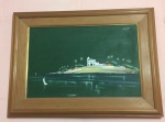 Obra de Arte - Lindo quadro óleo sobre tela de Romero Luiz - pintura marinha - no fundo observa-se igreja em ilha - obra assinada e datada no canto superior direito - 1975 - tela protegida em madeira em ótimo estado, medida total:59 altura x 4 largura x 79cm comprimento. RETIRADA SOMENTE NO LOCAL.