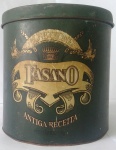 Antiga Lata de Panetone Fasano Antiga receita - no estado - na lateral da lata possui um brasão da empresa onde contém datado o ano de 1903 e no fundo da lata possui a listagem dos ingredientes do produto. MEDIDAS: 20cm altura X 20cm de diâmetro.