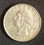Antiga Moeda - Liberty Quarter Dollar - ano 1997 - mede: 25mm diâmetro - no estado.