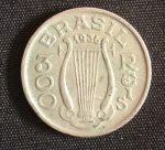 Antiga Moeda - Brasil 300 réis - Carlos Gomes - ano 1936 - mede: 25mm diâmetro - no estado