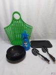 Lote composto de bolsa para feira, pulverizador spray de 1,5 litros, etc. Medindo o bowl 21,5cm de diâmetro x 9cm de altura.