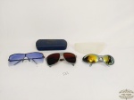 Lote 3 Oculos de Sol Masculinos Diversos. 1 apresenta trincado .