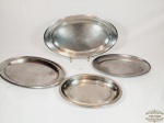 Lote 4 Travessas ovais em Aço Inox. Medida:  37 cm x 22 , 33 cm x 20 cm , 29 cm x 18 cm e 24 cm x 16 cm