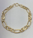 PULSEIRA CONFECCIONADA  EM OURO AMARELO 18K, PESO: 11,3g, FECHO BOIA, TAMANHO: 20cm, VALOR DE MERCADO: RS 8.000,00