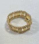 ANEL FLEXÍVEL FOSCO TRABALHADO CONFECCIONADO EM OURO AMARELO 18K, PESO: 3,3g, TAMANHO: 21, VALOR DE MERCADO: RS 2.500,00