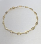 PULSEIRA CONFECCIONADA  EM OURO AMARELO 18K, PESO: 3,4g, TAMANHO: 20cm, VALOR DE MERCADO: RS 2.500,00