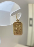 PINGENTE BATISMO CONFECCIONADO EM AMARELO 18K, PESO: 1,0g, TAMANHO 14mm, VALOR DE MERCADO: R$ 900,00